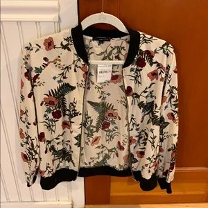 Light, floral bomber jacket